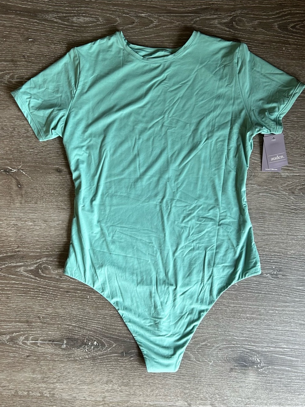 NWT XL Teal Green Auden Stretchy Short Sleeve Body Suit